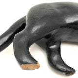 Great (Slightly Wounded) Old Folk Art Prowling Black Cat