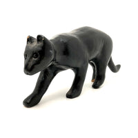 Great (Slightly Wounded) Old Folk Art Prowling Black Cat