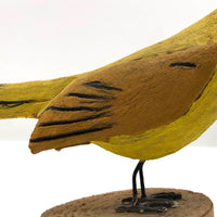 Vintage Folk Art Yellow Bird, Signed H. Sloan, Maine