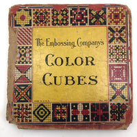 Huge Set of 81 Early Color Cubes in Original Wood Bottom Box