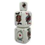 Italian 1950s Buton Milk Glass Bottle with Playing Card Design