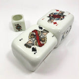 Italian 1950s Buton Milk Glass Bottle with Playing Card Design