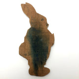 Subtly Gesturing Old Wooden Cutout Bunny