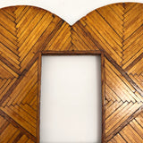 Heart-Shaped Tramp Art Matchstick Picture Frame