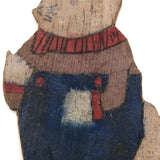 Subtly Gesturing Old Wooden Cutout Bunny