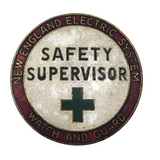 Old Safety Supervisor Green Cross Enameled Brass Pin