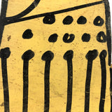 Great Hand-painted Yellow Cutout Wooden Chicken on Orange Base