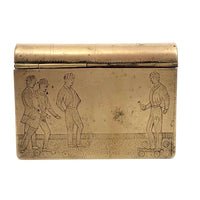 Wonderful Antique Engraved Snuff Box with Lawn Bowlers (Presumed British Trench)