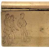 Wonderful Antique Engraved Snuff Box with Lawn Bowlers (Presumed British Trench)