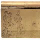 Wonderful Antique Engraved Snuff Box with Lawn Bowlers (Presumed British Trench)