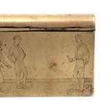Wonderful Antique Engraved Snuff Box with Lawn Bowlers (Presumed British Trench)
