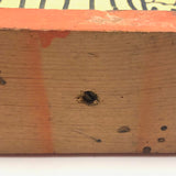 Great Hand-painted Yellow Cutout Wooden Chicken on Orange Base