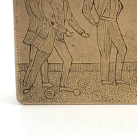 Wonderful Antique Engraved Snuff Box with Lawn Bowlers (Presumed British Trench)