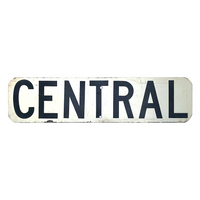 Black and White CENTRAL Real Street Sign