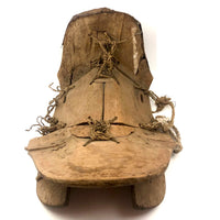 Incredible Sculptural Antique Wooden Saddle with Original Rope Joinings