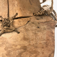 Incredible Sculptural Antique Wooden Saddle with Original Rope Joinings