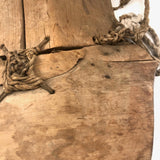 Incredible Sculptural Antique Wooden Saddle with Original Rope Joinings