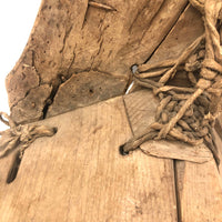 Incredible Sculptural Antique Wooden Saddle with Original Rope Joinings