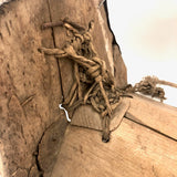 Incredible Sculptural Antique Wooden Saddle with Original Rope Joinings