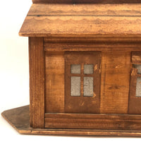 Antique Wooden Erzgebirge Noah's Ark with Two Guardians