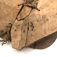 Incredible Sculptural Antique Wooden Saddle with Original Rope Joinings