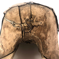 Incredible Sculptural Antique Wooden Saddle with Original Rope Joinings