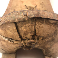 Incredible Sculptural Antique Wooden Saddle with Original Rope Joinings