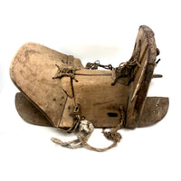 Incredible Sculptural Antique Wooden Saddle with Original Rope Joinings