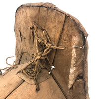 Incredible Sculptural Antique Wooden Saddle with Original Rope Joinings