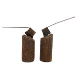 Heavy Welded Iron Folk Art Bookends with Axes