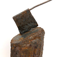 Heavy Welded Iron Folk Art Bookends with Axes