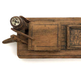 Fabulous Carved Folk Art Man and Boat with Moveable Arms and Rudder