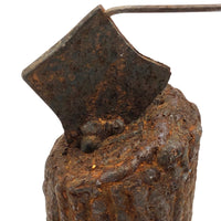 Heavy Welded Iron Folk Art Bookends with Axes