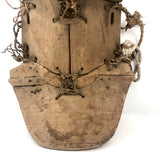 Incredible Sculptural Antique Wooden Saddle with Original Rope Joinings