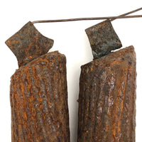 Heavy Welded Iron Folk Art Bookends with Axes