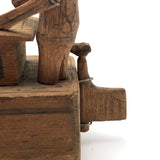 Fabulous Carved Folk Art Man and Boat with Moveable Arms and Rudder