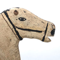 Antique Hand-painted White Wooden Horse, Presumed SA. Smith