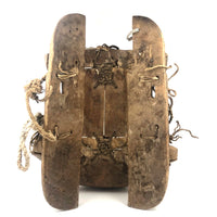Incredible Sculptural Antique Wooden Saddle with Original Rope Joinings