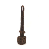 Very Old Pine Carved whimsy Rattle with Fish, Heart, Crosses and Snake!