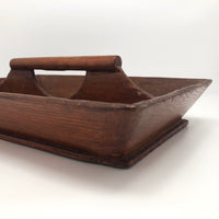 Antique Primitive Wooden Knife Tray with Handle