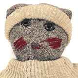 Sweet Old Knit Sock Doll Kitty with Leather Booties