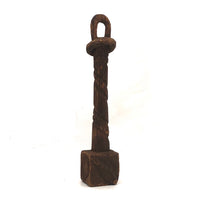 Very Old Pine Carved whimsy Rattle with Fish, Heart, Crosses and Snake!