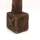 Very Old Pine Carved whimsy Rattle with Fish, Heart, Crosses and Snake!