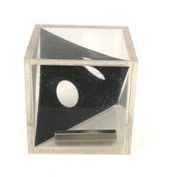 Vintage Modern Acrylic and Steel Puzzle Cube