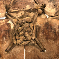 Incredible Sculptural Antique Wooden Saddle with Original Rope Joinings