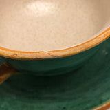 Italian Faience Green and Orange Lidded Bowls and Plates-Reserved for KS