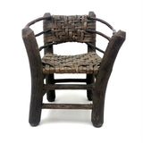 Beautifully Crafted Antique Carved Wood and Woven Ash Splint Chair