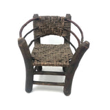 Beautifully Crafted Antique Carved Wood and Woven Ash Splint Chair