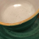Italian Faience Green and Orange Lidded Bowls and Plates-Reserved for KS