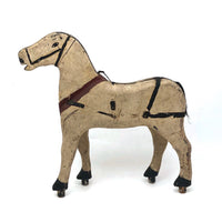 Antique Hand-painted White Wooden Horse, Presumed SA. Smith